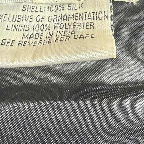 Mark John Gopal Beaded Sequin SILK Jacket Black Italian Wine Bottle Size Medium - Picture 5 of 6